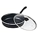 Cook N Home 02435 Non-Stick Deep Saute Fry Pan/Jumbo Cooker Cookware with Lid, Black, 11-Inch