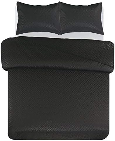 Black 100% cotton bedspread with light weight, ideal for all seasons.