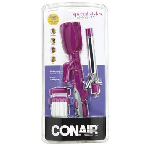 Conair Special Styles Ceramic Combo Styler - Straightening / crimping plates and 3/4-inch Curling Iron; Pink