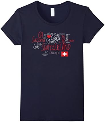 Womens I Love Switzerland T-Shirt Large Navy