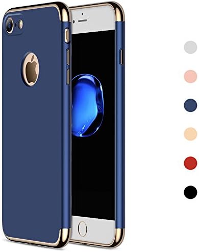 iPhone 7 Case,Ultra Thin Shock Absorbing Anti-Scratch Hard PC Case? Electroplate Protective Back Cover Shell &amp; Extra Frame for Apple iPhone 7 (4.7 Inch)- Blue