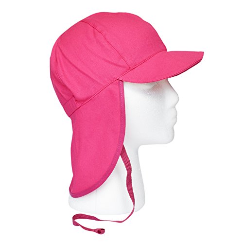 UV 80 Sun Protection Hat with Brim for Babies & Toddlers, Organic Cotton (48 cm, Fuchsia)