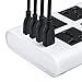 Maximm Surge Protector Flat Power Strip 6 Universal Outlets with 4 USB Ports, Desktop Charging Station, 4000W/10-16A Multiplug (6.5ft, White) w/Australia (Type I) Plug
