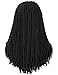 Kalyss 100% Hand Braided Dreadlocks Braids Hair Wigs for Black Women Lightweight Long Rolls Twist Braided Premium Japanese Synthetic Wigs