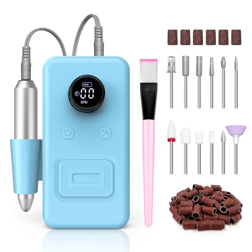 COPPA Professional Nail Lathe, NDK106 Electric Nail File with 12 Bits 31 Bands, 45000 RPM Adjustable Speed Nail Drill Kit for Polishing and Removal of Acrylic Nails, Salon & Home