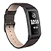 SWEES Leather Bands Compatible for Fitbit Charge 4, Charge 3 & Charge 3 SE Fitness Tracker, Genuine Leather Band Strap Wristband Replacement for Women Men Small Large, Black, Rose Gold, Beige, Brown