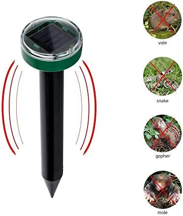 WO Mole Repeller Snake Gopher Repellent Solar Spike