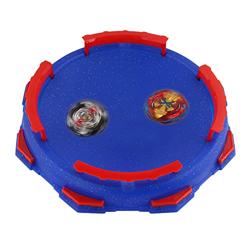 Top Battle Toy, Battle Tops Arena 28.5x28.5x4cm Burst Gyro Arena Disk Battle Top Launcher Stadium Toy Accessories for Boys Children Christmas Birthday Gifts Blue