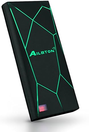 Portable Charger Ailbton Power Bank 10000mAh Capacity with Smart Digital Display Unique External Battery Pack with Cool Decor LED Color Light Fast Charging for iPhone Samsung Galaxy,Pads etc,Green