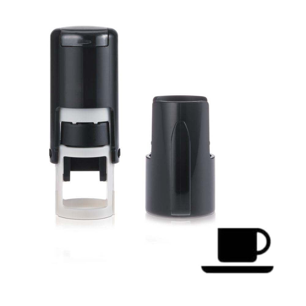Coffee Cup Stamp – Loyalty Card Stamper - Self Inking Black Ink – Approx. 11mm