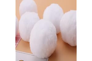 YYCRAFT 25pcs Jumbo Craft Pom Pom,2 Inch Pom Pom Balls for DIY Creative Crafts Decorations,Indoor Fight(White)