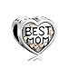 ReisJewelry Mom Charm Heart Love Mothers Day Charms Bead for Bracelets (Gold Plated)