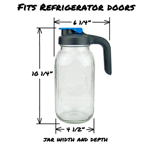 County Line Kitchen Heavy Duty Glass Mason Jar Pitcher Wide Mouth, 2