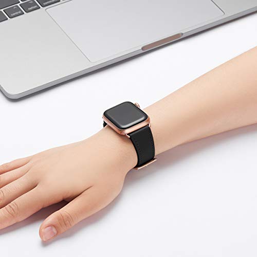 black band on rose gold apple watch