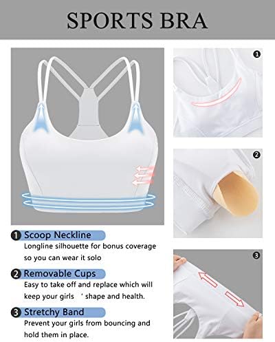 Running Girl Strappy Sports Bra Medium Support Padded Yoga Bra With Removable Cups Ultra Stretch Workout Bra For Women Wx2516 White Large Buy Online At Best Price In Uae Amazon Ae