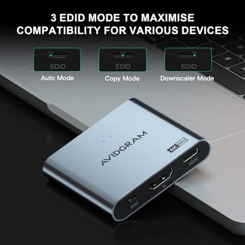 HDMI Splitter 1 In 2 out 4K 60Hz 4:4:4, AVIDGRAM HDMI 2.0 Divisor4K HDR with Copy, Downscaler, and Auto Mode Compatible with Xbox, PS4 Pro, PS5