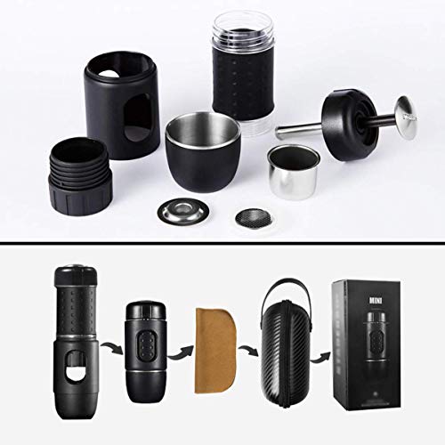YAeele Tragbare Kaffeemaschine, Manuelle Espressomaschine Faltbare Kompatibel mit gemahlenem Kaffee Nespresso-Kapsel for… – Bild 7