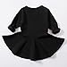 Infant Toddler Baby Girls Dress Pink Ruffle Long Sleeves Cotton (9-12m(80), Black)