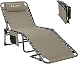 KingCamp Lounge Chair, 74.8''x23.2''x14.5'', Beige