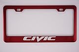 Honda Civic Mirror Red License Plate Frame