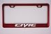 Honda Civic Mirror Red License Plate Frame