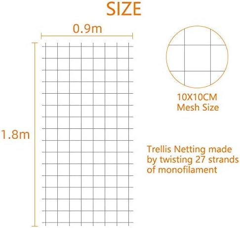 Zivisk Pack of 2 Pea Netting, Climbing Plant Supports Garden Trellis Netting, Heavy Duty Mesh for Bean Sweet Peas, Cucumber - Image 3