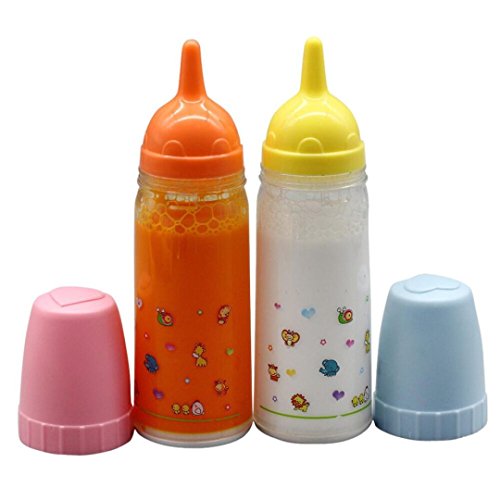image for Livoty 2 Pcs Bottle Toys, Magic Juice and Milk Bottle Set Baby Dolls A