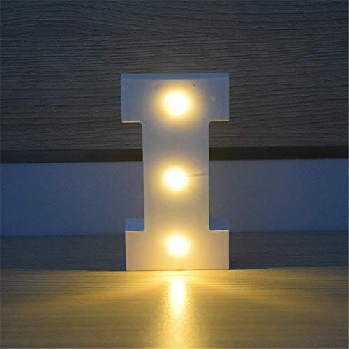 Taixinpower Plastic LED Letter Household Decor Letter Up Height 15 cm/6 inch Alphabet Light Up Sign for Festival Party Wedding Holiday Home Bedroom Decor with 2 X AA Batteries Operated (Letter I)