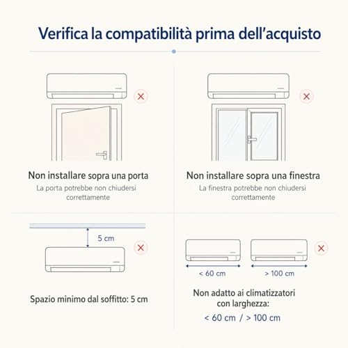 chochoyah Air Conditioner Deflector, Adjustable Air Conditioner Diverter in ABS White 85 cm, Air Conditioning Deflector Anti Blow Direct for Split System Home Office Room