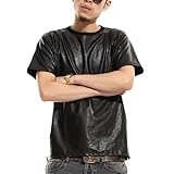 Pizoff Unisex Hip Hop Luxury Alligator PU Leather Thick Warm Winter T-shirt