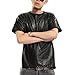 Pizoff Unisex Hip Hop Luxury Alligator PU Leather Thick Warm Winter T-shirt