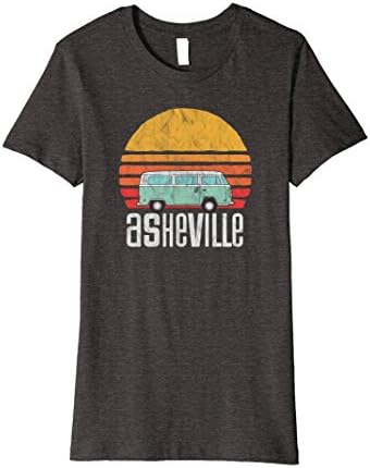 Womens Asheville, NC Vintage Hippie Van Road Trip T-Shirt Medium Dark Heather