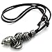 KONOV Mens Vintage Gothic Skull Pendant Adjustable Leather Cord Necklace Chain, Brown Silver