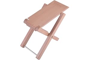 KingPoint Solid Beech Wood Guitar Footstool 4 Adjusatble Height Levels