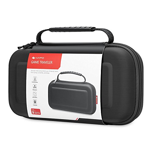 Travel Carrying Case for Nintendo Switch, iVAPO Protective Case for Switch Console Shock Resistance Bag for Nintendo Switch(2017)-Black