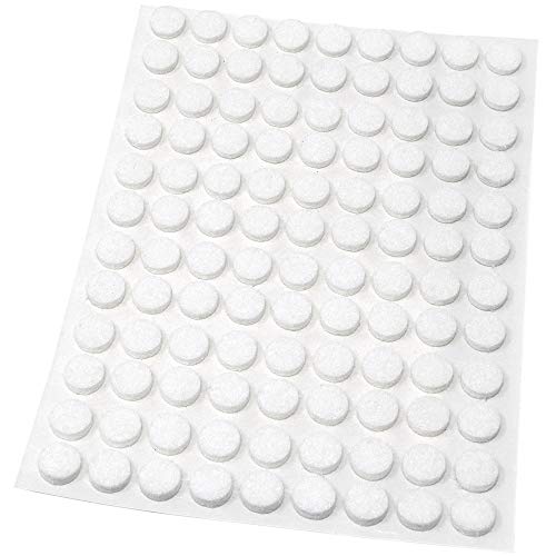 Adsamm® / 108 x self-adhesive felt pads/White/ø 0.39 (ø 10 mm) / round / 0.138 / 3.5 mm thick stick-on furniture felt glides/Furniture & Chair Glides