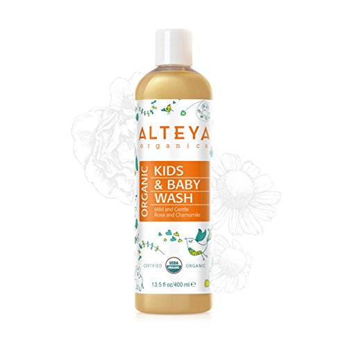 Alteya Organics USDA Organic Baby Wash – LARGE, 14fl oz/400ml, Award-Winning, With Organic Calendula, Chamomile and Bulgarian Rose Otto