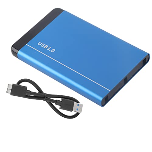 Yosoo Health Gear Mobile Hard Disk Box USB3.0 Portable 2.5in SSD HDD SATA Aluminum Alloy Enclosure 8TB for Desktop Laptop Blue White (Blue, Not included Hard Disk )