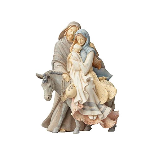 Foundations (4058697) Holy Family with Donkey Stone Resin Figurine, 9.45" - Thumbnail 3