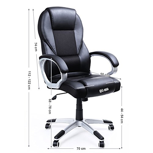 SONGMICS-Sedia-da-UfficioStabile-Resistente-Durevole-Altezza-Regolabile-Ergonomica-Nero-OBG22B