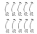 10pcs Bioplast Retainer Belly Rings 14G Flexible Clear UV