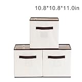 StorageWorks Polyester Canvas Storage Cube Box, Natural, Medium, 3-Pack