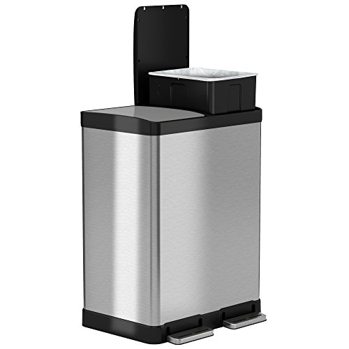 2 iTouchless+SoftStep+16+Gallon+Trash+Recycling