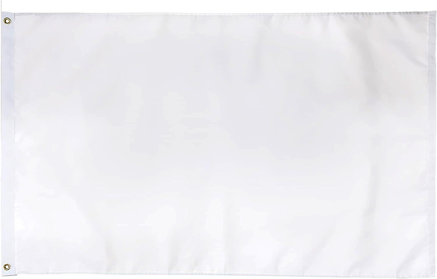 Photo 1 of FLAGPARK Solid White Flag 3x5 Feet Plain White Flags Pure Nylon Heavy Duty DIY Flags to Create Your Own Custom with Two Strong Brass Gromments 4 Sewn Stripes for Indoor Outdoor Banner
