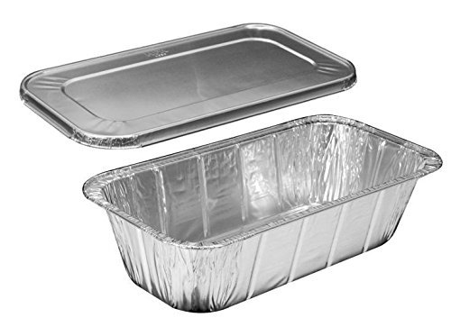 Handi-Foil of America Hfa 1/3 Third-Size Deep Aluminum Foil Steam / 5 lb Loaf Pan w/Foil Lids (Pack of 10 Sets)