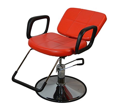 LCL Beauty Red Reclining Hydraulic All Purpose Cutting & Shampoo Barber Salon Chair
