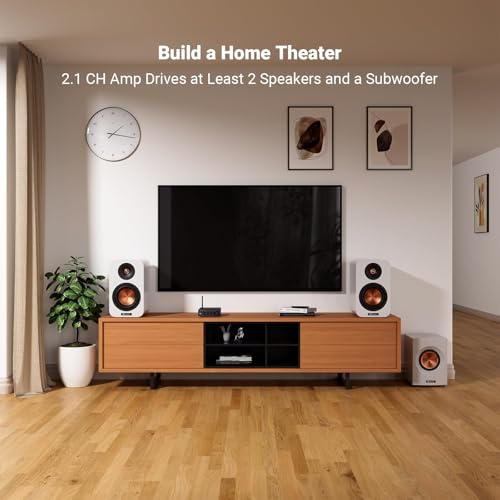 Fosi Audio Bluetooth Subwoofer Amplifier 2.1, BT30D Pro Subwoofer Amp with TPA3255 Chips 165W x2+350W & Bass Treble Control, 2.1 Channel Sub Amplifier for Desktop/Outdoor/Bookshelf Speakers