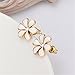 Scheppend 18k White Gold Plated Black Flower White Flower Gold and Rose-gold Earring Stud