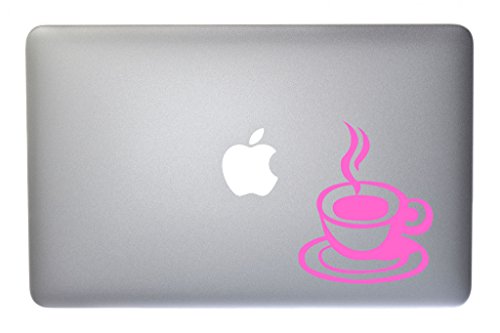 Coffee Cup Vinyl Decal for Macbook, Laptop or other device 5 Inch (light pink)