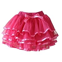 Tortoise & Rabbit Little Girls and Big Girls Tulle Tutu Skirt (2T-3T, Hot Pink)